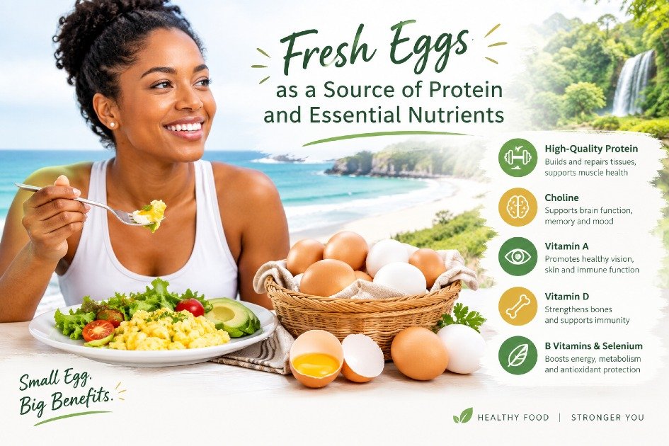 Fresh eggs as a source of protein and essential nutrients