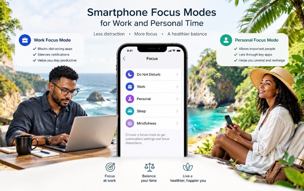 Smartphone focus modes for work and personal time