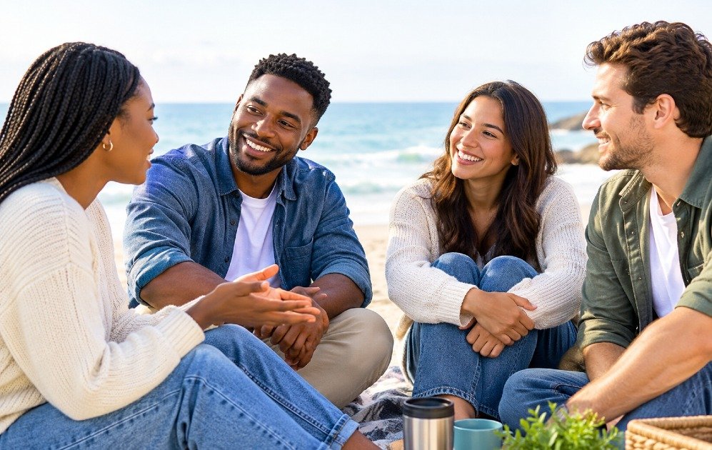 Person strengthening relationships through meaningful conversation and quality time.