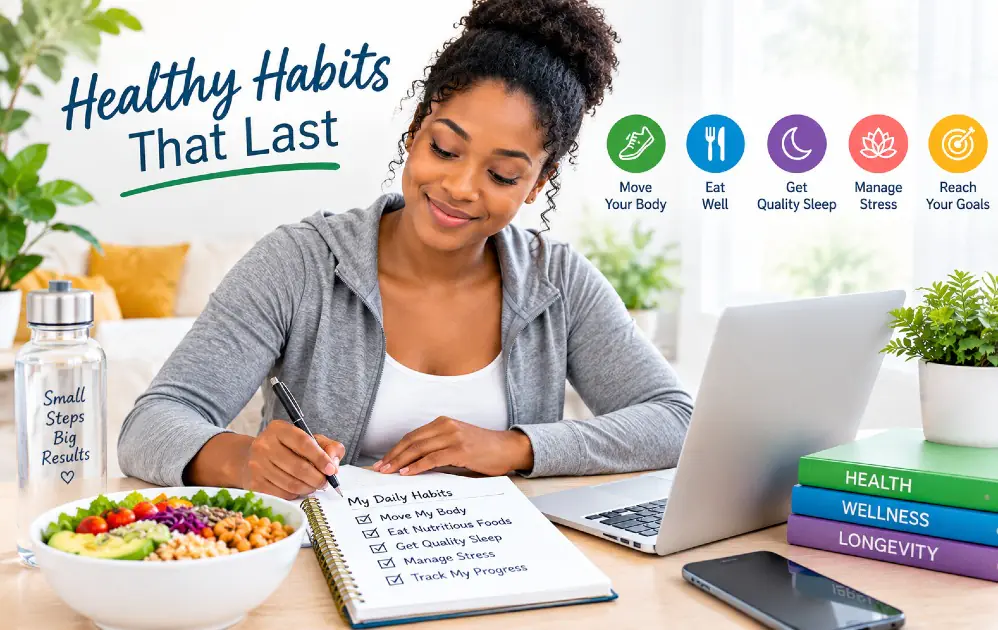 Person building healthy habits for lasting wellness
