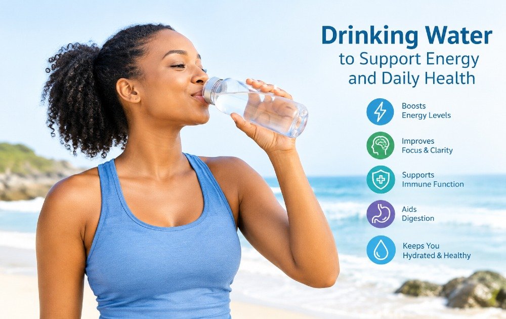 Drinking water to support energy and daily health