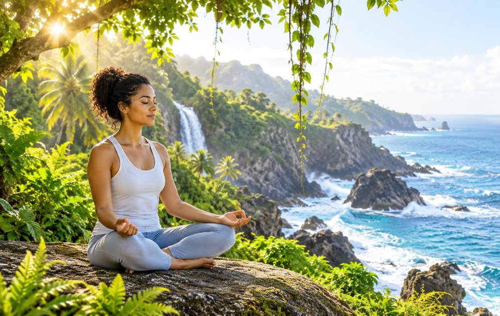 Person sitting quietly to practice mindfulness and calm the mind.