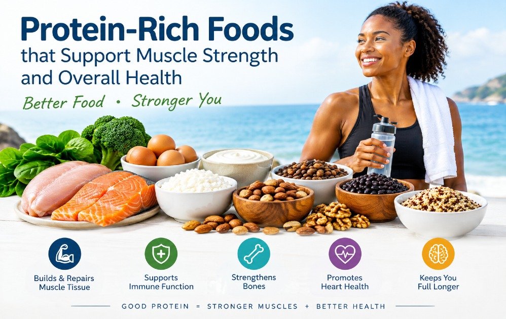 Protein-rich foods that support muscle strength and overall health