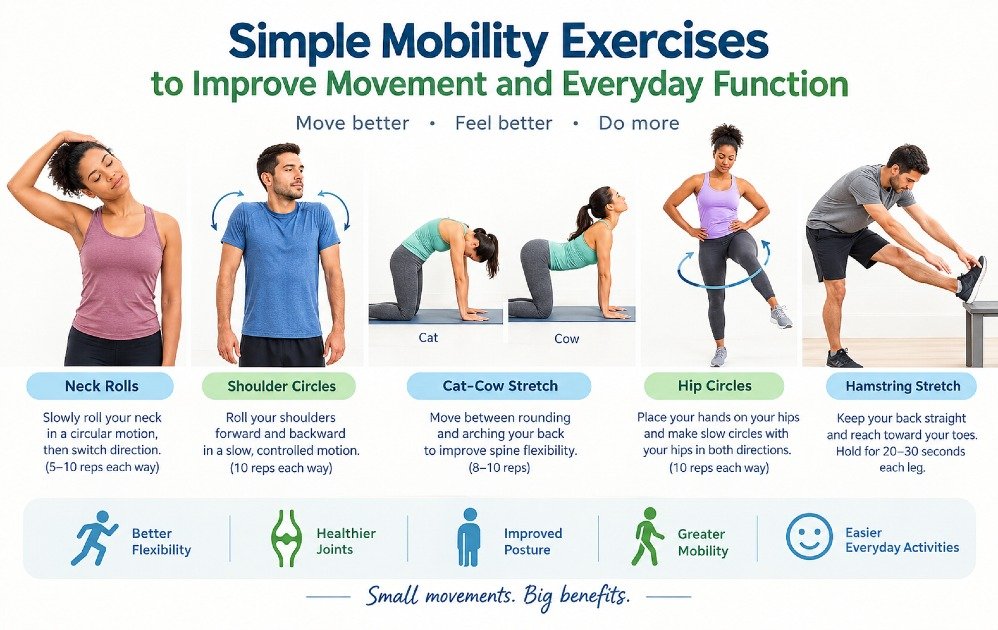Simple mobility exercises to improve movement and everyday function