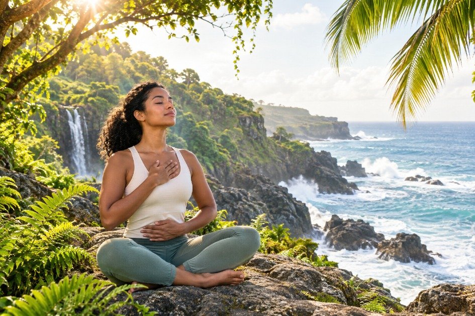 Slow breathing and full-body relaxation reset