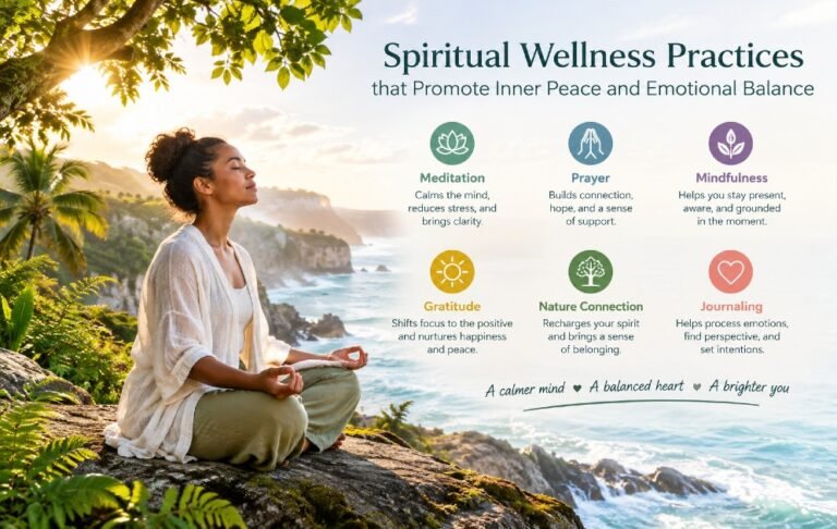 Spiritual wellness practices that promote inner peace and emotional balance.