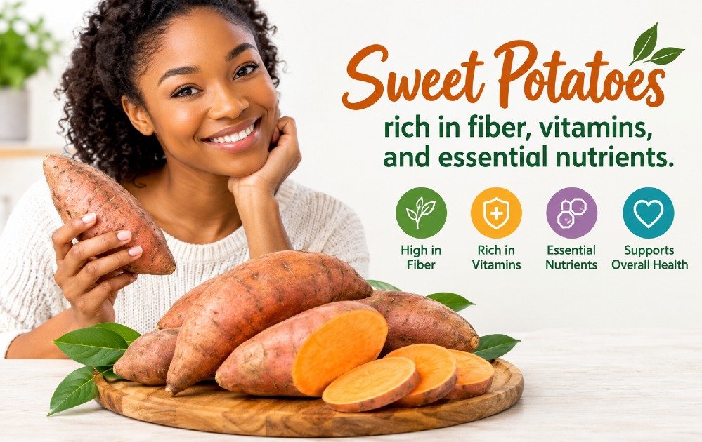 Sweet potatoes rich in fiber, vitamins, and essential nutrients