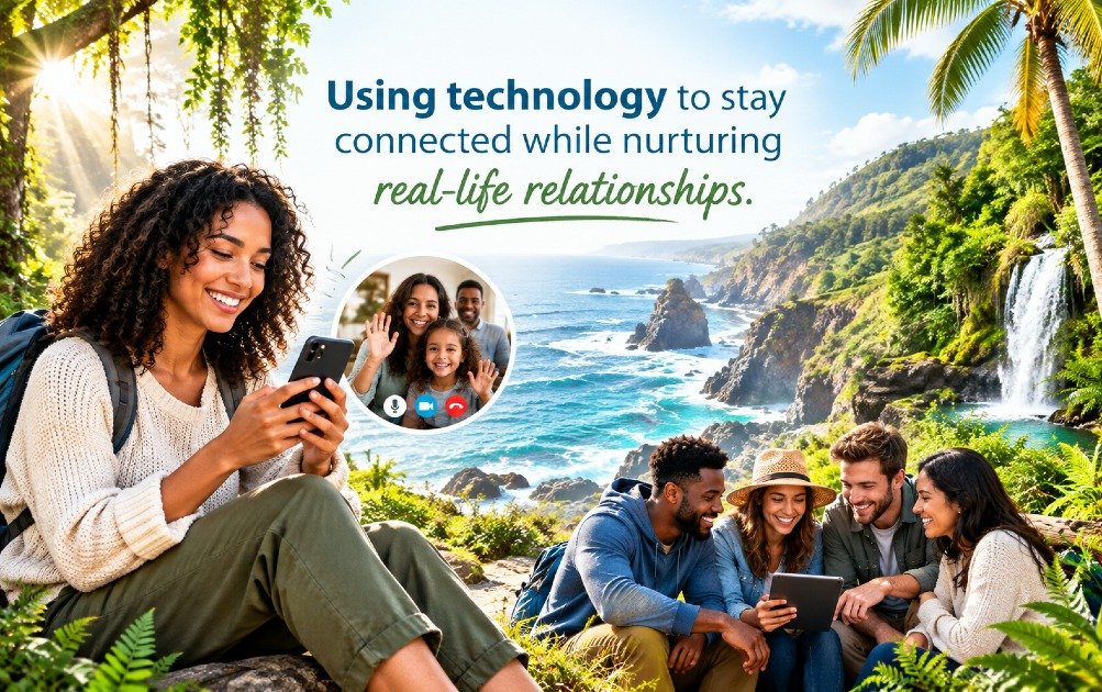Using technology to stay connected while nurturing real-life relationships.