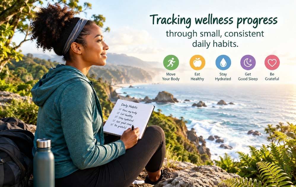 Tracking wellness progress through small, consistent daily habits.
