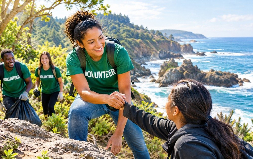 Volunteer helping others to build purpose and strengthen social connections