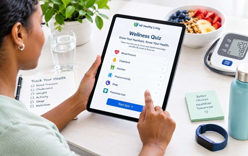 Wellness quiz tracking key health numbers