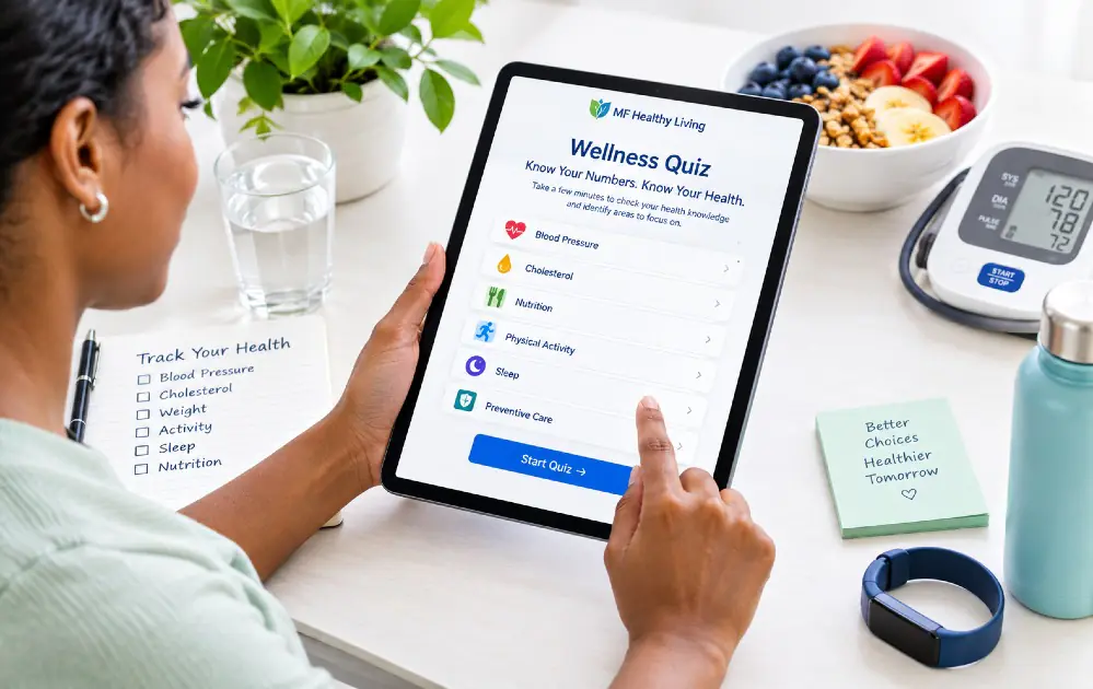 Wellness quiz tracking key health numbers